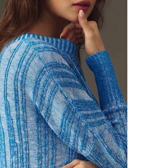 Anthropologie Pilcro Textured High-Low Pullover Sweater new nwt blue color - Picture 5 of 8
